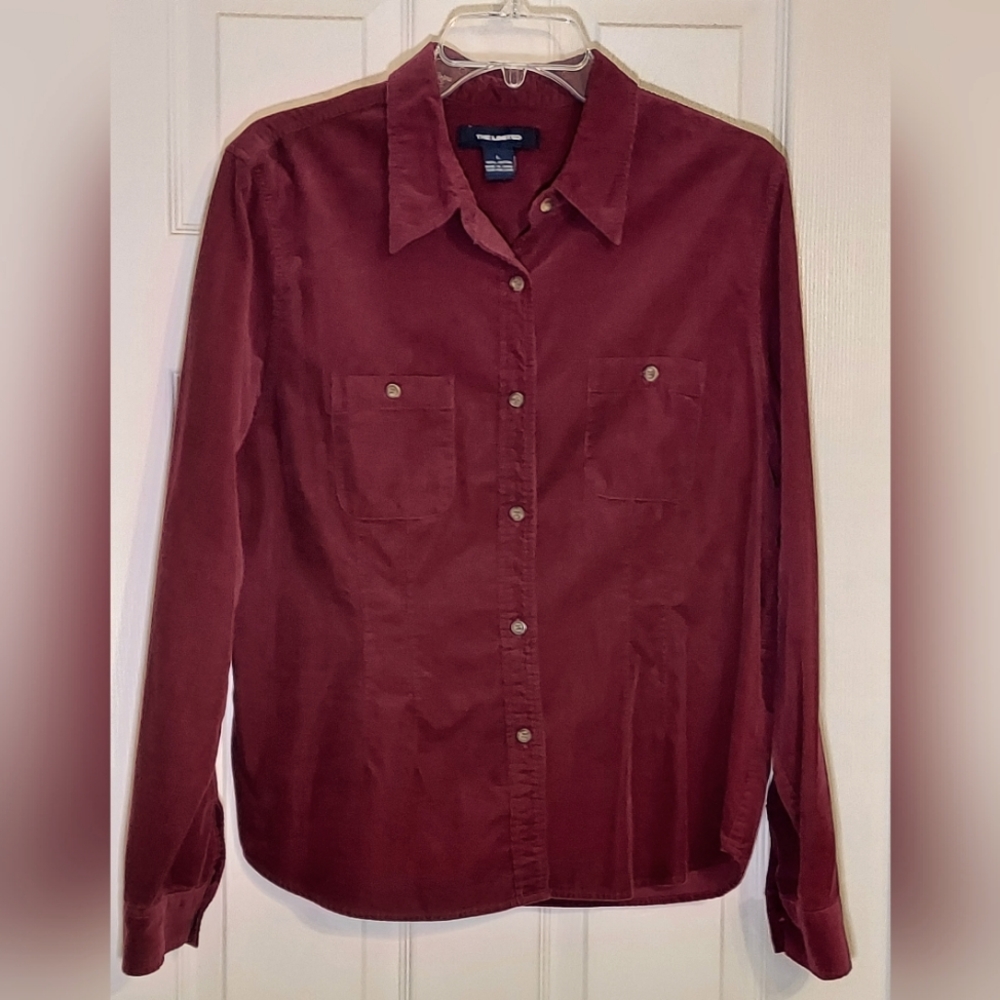 THE LIMITED | Maroon Corduroy Blouse, Large. Vintage 1990s. Like new.